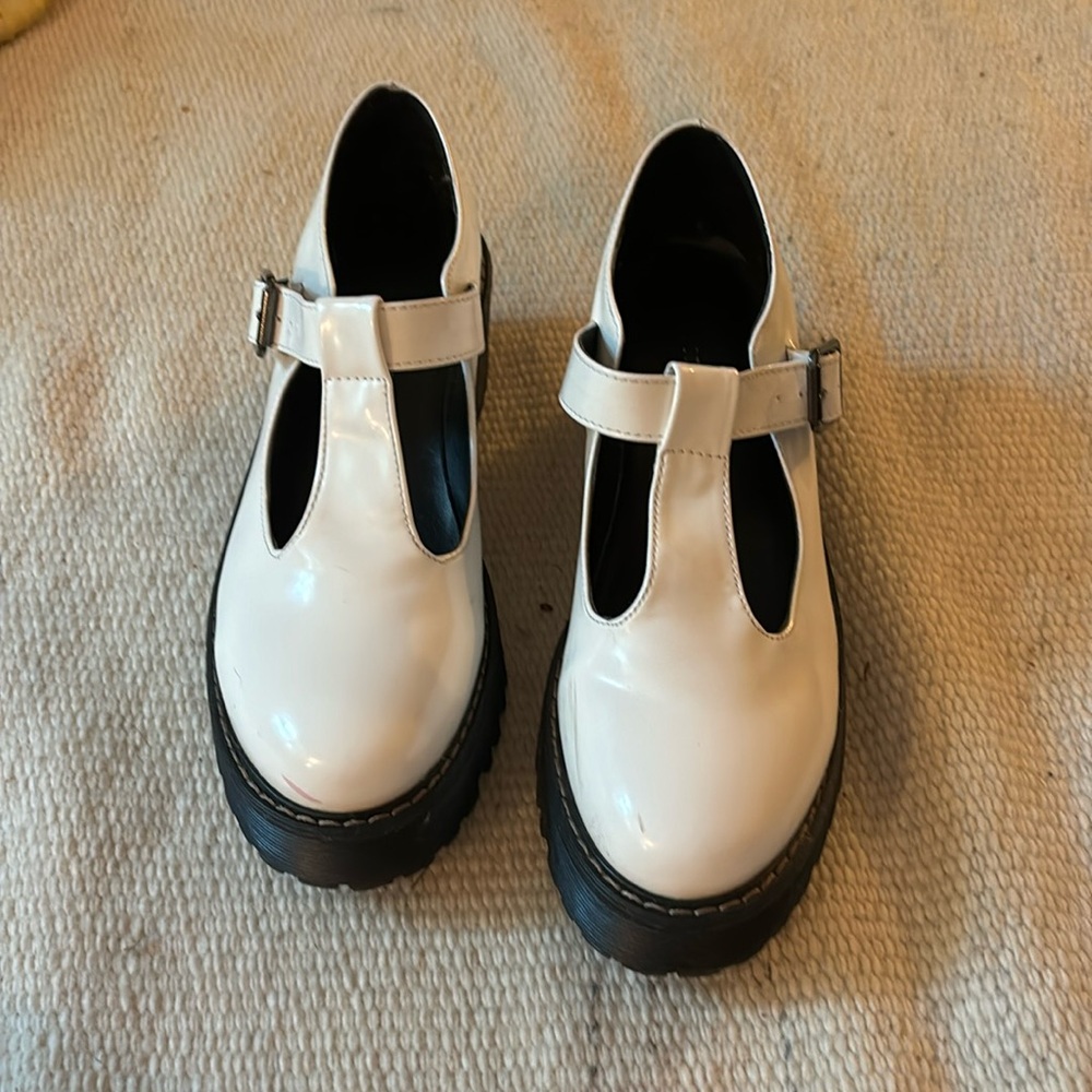 Madden Girl white platform Mary Janes